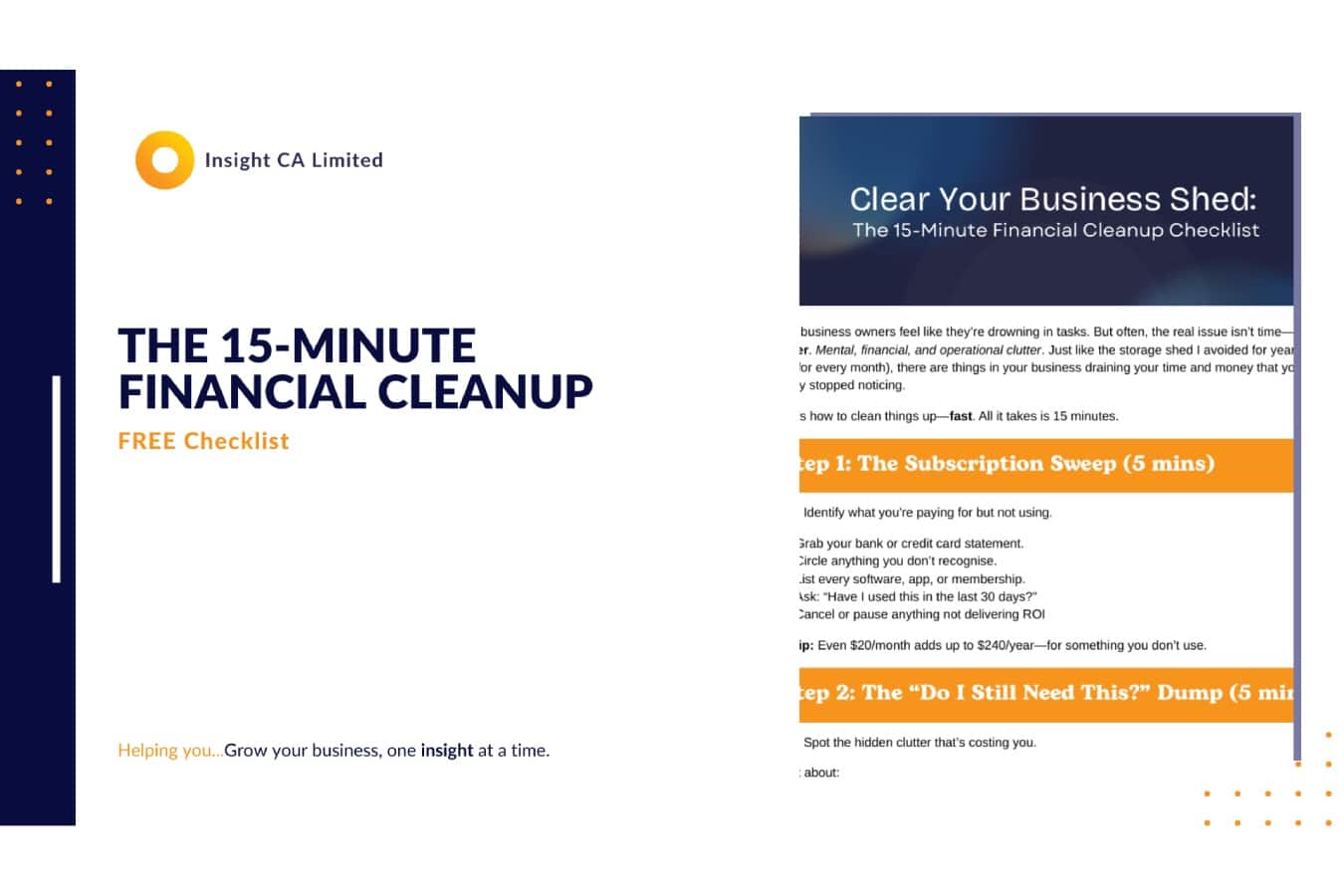 15 minute financial cleanup